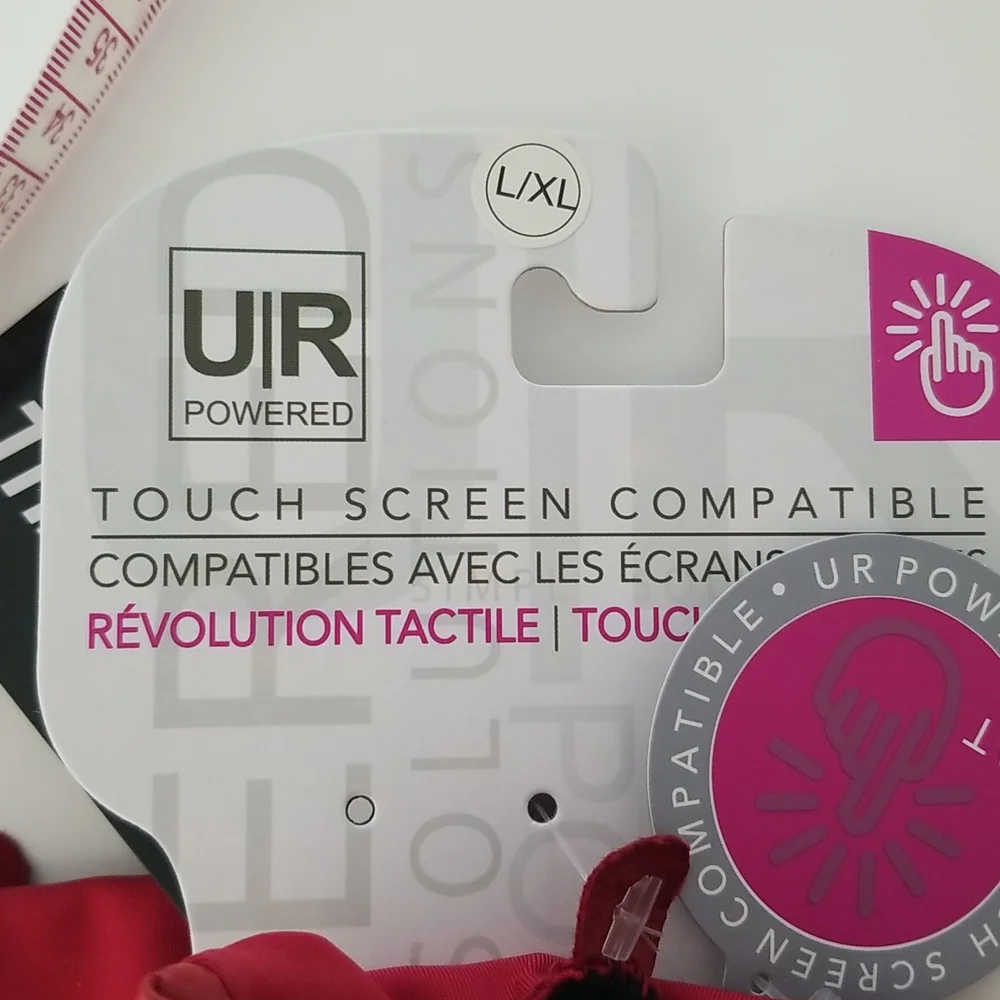 Touch Screen Red Leather Gloves